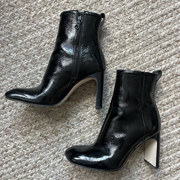 Rag and Bone Ellis Black Patent Leather Boots Ankle Booties - Picture 7 of 15